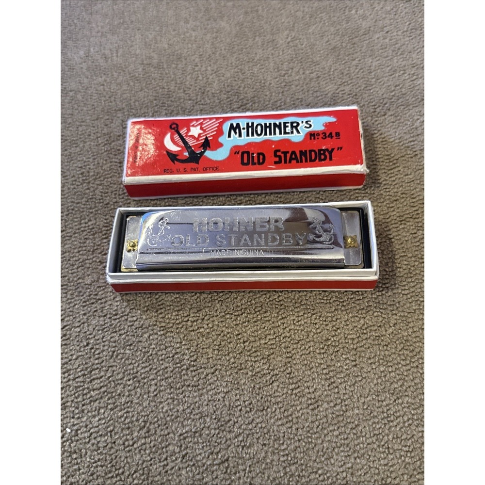 M-Hohner's OLD STANDBY Harmonica No 34B    In Box (TD)